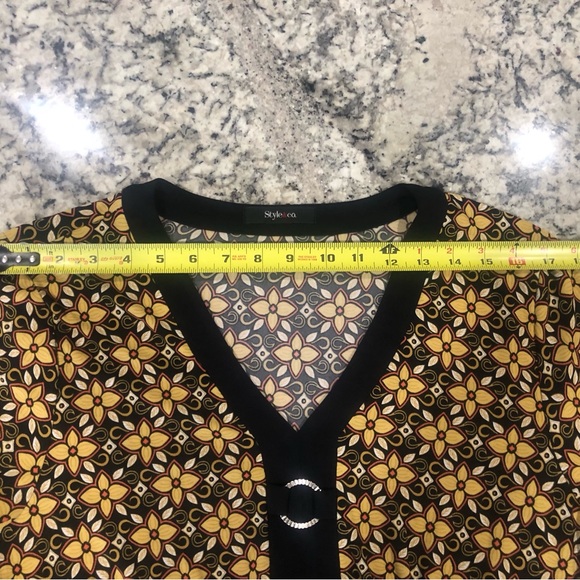 Style & Co Flower Print 3/4 Length Sleeve Above The Knee Dress Size XL - Picture 11 of 16